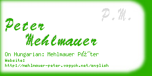 peter mehlmauer business card